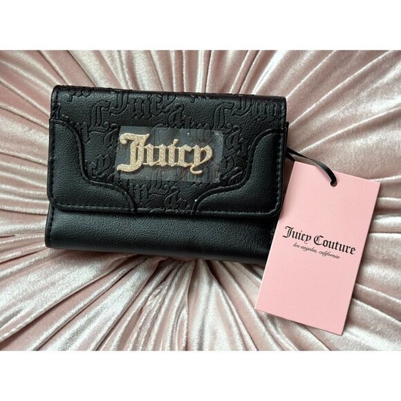 Juicy Couture Licorice Heartless Double Sided Trifold NWT - Picture 1 of 5